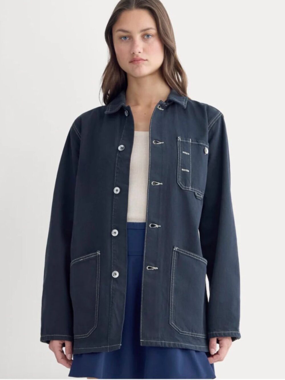 The Denim Chore Jacket: Garment-Dyed Navy